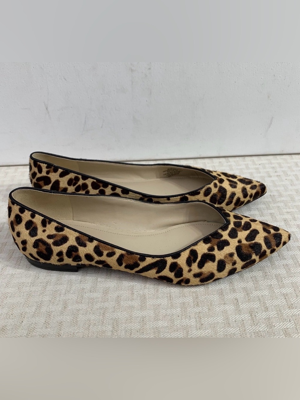 Marc Fisher Leopard Print Pointed Toe Flats - Beige & Brown